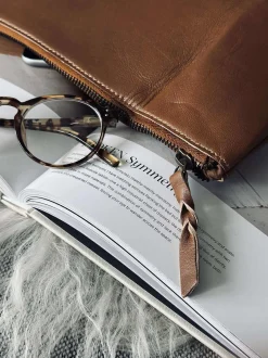 VIAMAJA Toilettasker<Kosmetikpung / Clutch - Cognac leather