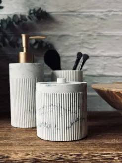 VIAMAJA Badeaccessories|Tilbehør Til Badeværelse<Krukke med låg i marmor look