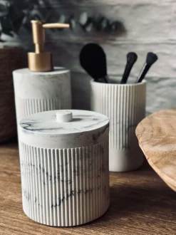 VIAMAJA Badeaccessories|Tilbehør Til Badeværelse<Krukke med låg i marmor look