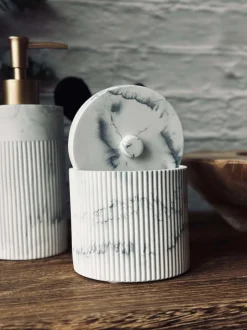 VIAMAJA Badeaccessories|Tilbehør Til Badeværelse<Krukke med låg i marmor look