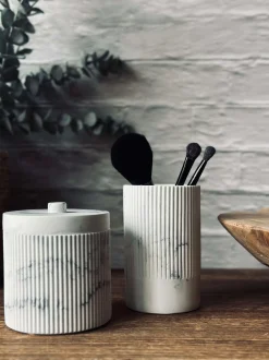 VIAMAJA Badeaccessories|Tilbehør Til Badeværelse<Krukke med låg i marmor look