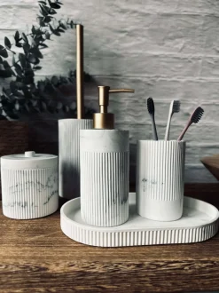 VIAMAJA Badeaccessories|Tilbehør Til Badeværelse<Krukke med låg i marmor look