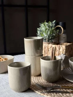VIAMAJA Krus, Kopper Og Glas|Porcelæn Og Stentøj<Krus Lydia keramik - Sæt med 4 stk Beige