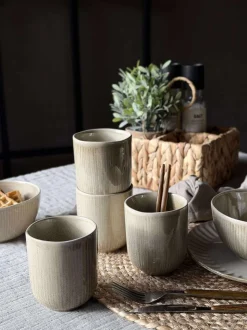 VIAMAJA Krus, Kopper Og Glas|Porcelæn Og Stentøj<Krus Lydia keramik - Sæt med 4 stk Beige