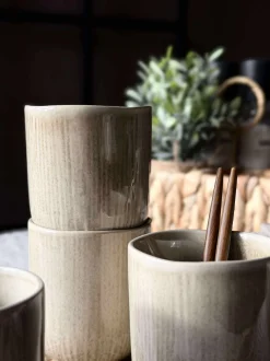 VIAMAJA Krus, Kopper Og Glas|Porcelæn Og Stentøj<Krus Lydia keramik - Sæt med 4 stk Beige