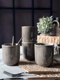 VIAMAJA Krus, Kopper Og Glas|Porcelæn Og Stentøj<Krus Lydia keramik - Sæt med 4 stk