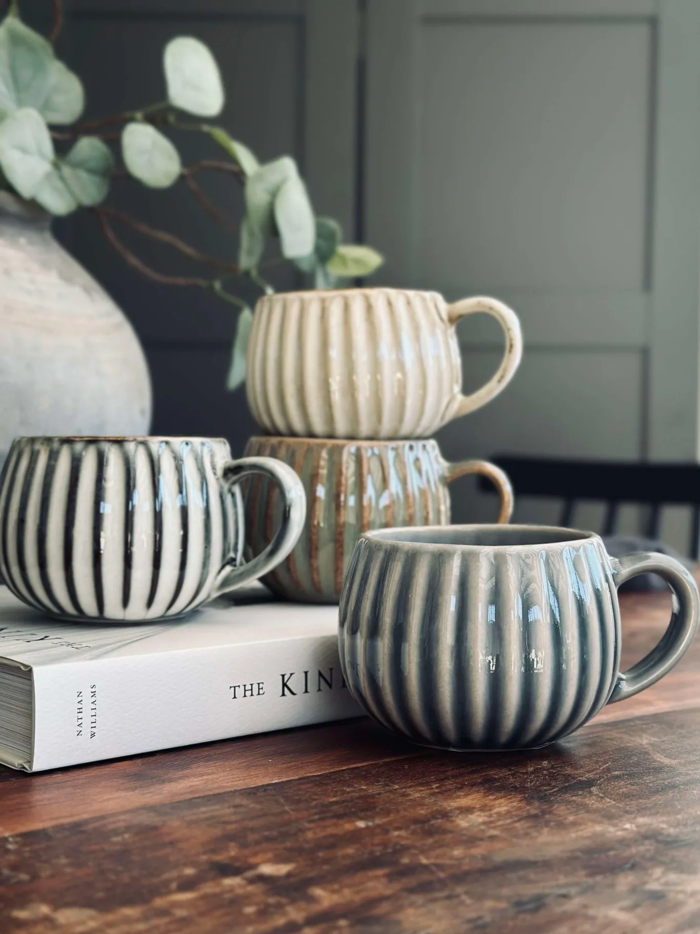 VIAMAJA Krus, Kopper Og Glas|Porcelæn Og Stentøj<Krus VIGA Strib - Grå