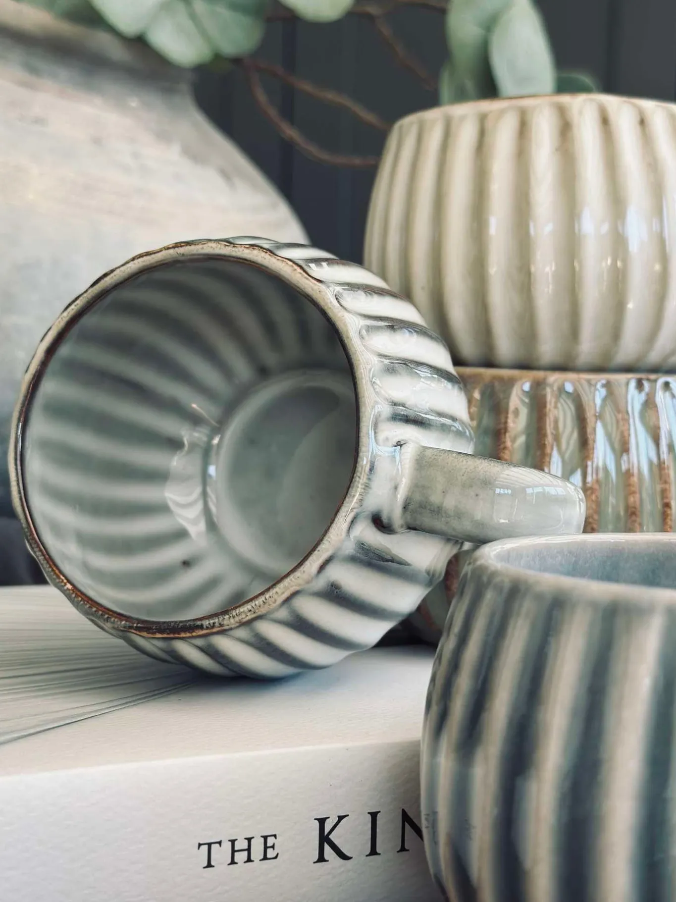 VIAMAJA Krus, Kopper Og Glas|Porcelæn Og Stentøj<Krus VIGA Strib - Grå