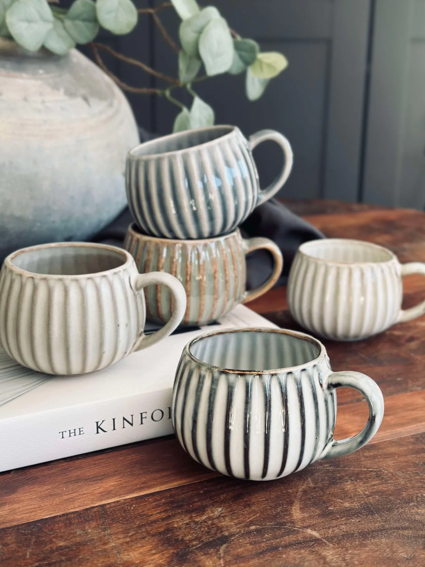VIAMAJA Krus, Kopper Og Glas|Porcelæn Og Stentøj<Krus VIGA Strib - Grå