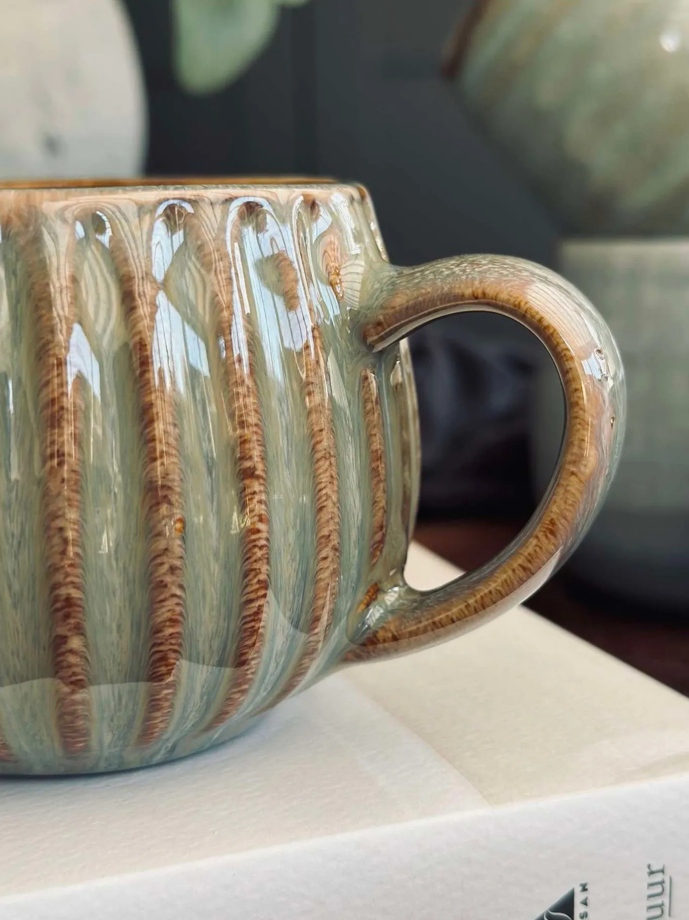 VIAMAJA Krus, Kopper Og Glas|Porcelæn Og Stentøj<Krus VIGA Strib - Grå / brun