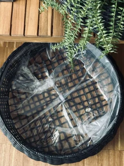 VIAMAJA Havekrukker|Kurve Og Potter<Kurvesæt Rattan - Sort 2 stk.