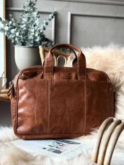 VIAMAJA Computertasker|Tasker Til Mænd<Laptop Taske MELLO - Cognac skind
