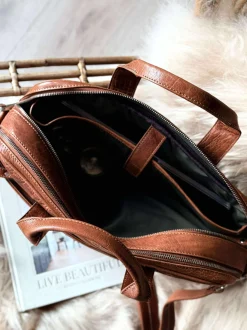 VIAMAJA Computertasker|Tasker Til Mænd<Laptop Taske MELLO - Cognac skind