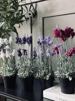 VIAMAJA Blomster<Lavendel 40cm - Hindbær