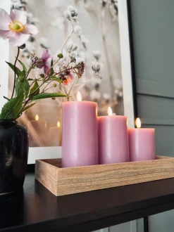 VIAMAJA Lys Og Led|Led Bloklys<LED Bloklys / VIOLET 3 stk – Inkl. fjernbetjening