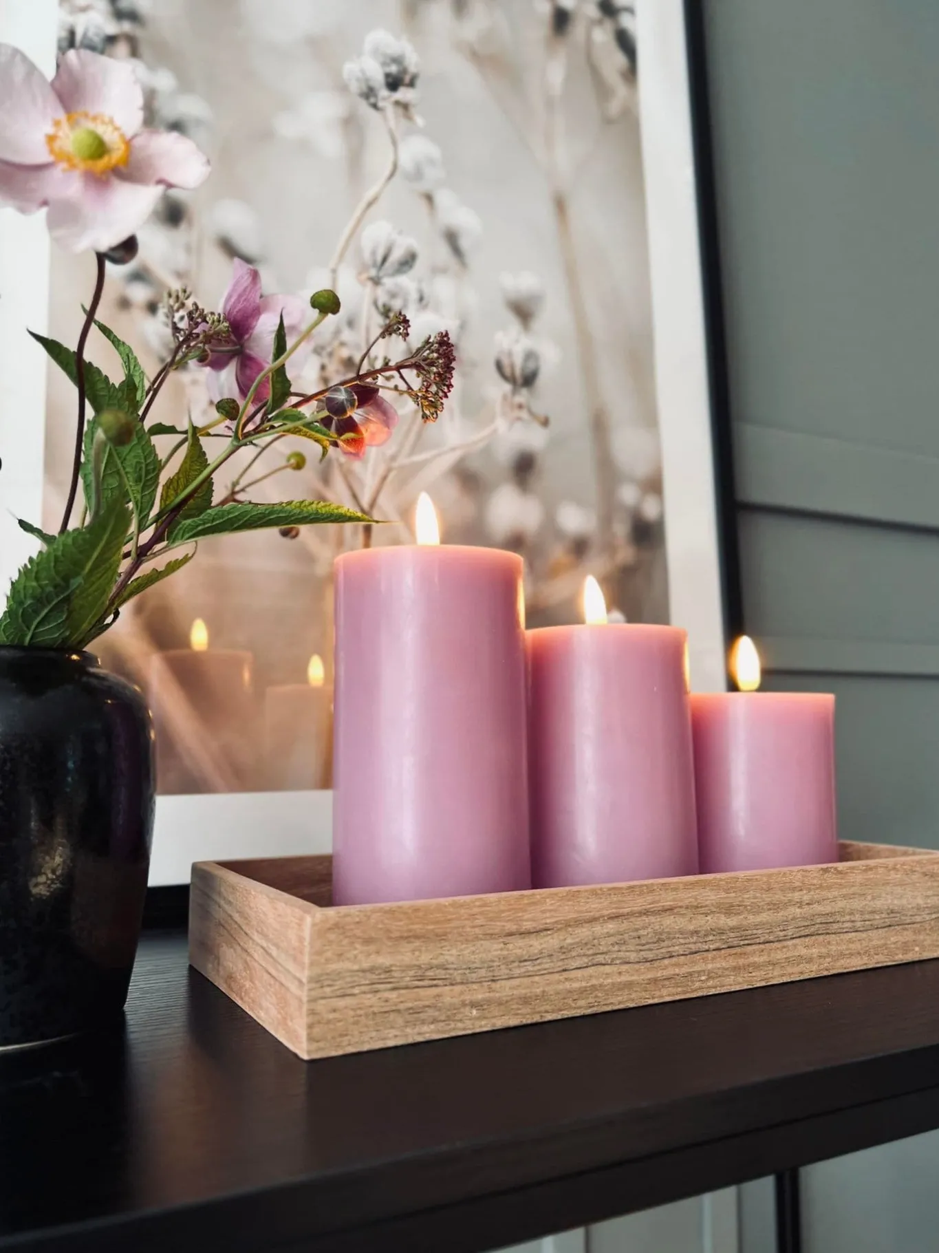 VIAMAJA Lys Og Led|Led Bloklys<LED Bloklys / VIOLET 3 stk – Inkl. fjernbetjening