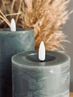 VIAMAJA Lys Og Led|Led Bloklys<LED Bloklys / Grøn/Grå – 3 stk Rustik lys
