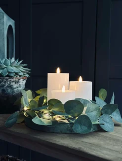 VIAMAJA Lys Og Led|Led Bloklys<LED Bloklys / Hvid rustik – 3 stk