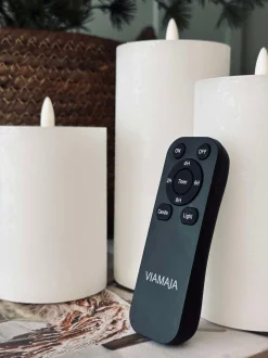 VIAMAJA Lys Og Led|Led Bloklys<LED Bloklys / Hvid rustik – 3 stk