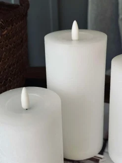 VIAMAJA Lys Og Led|Led Bloklys<LED Bloklys / Hvid rustik – 3 stk