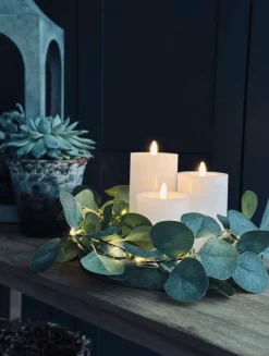 VIAMAJA Lys Og Led|Led Bloklys<LED Bloklys / Hvid rustik – 3 stk