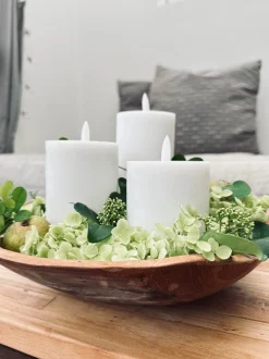 VIAMAJA Lys Og Led|Led Bloklys<LED Bloklys / Hvid rustik – 3 stk