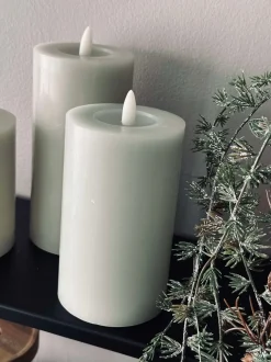 VIAMAJA Lys Og Led|Led Bloklys<LED Bloklys / Mint – 3 stk bloklys