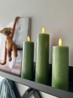 VIAMAJA Lys Og Led|Led Bloklys<LED Bloklys / Oliven 3 stk. Lys – Inkl. fjernbetjening