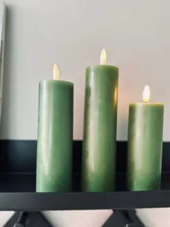 VIAMAJA Lys Og Led|Led Bloklys<LED Bloklys / Oliven 3 stk. Lys – Inkl. fjernbetjening