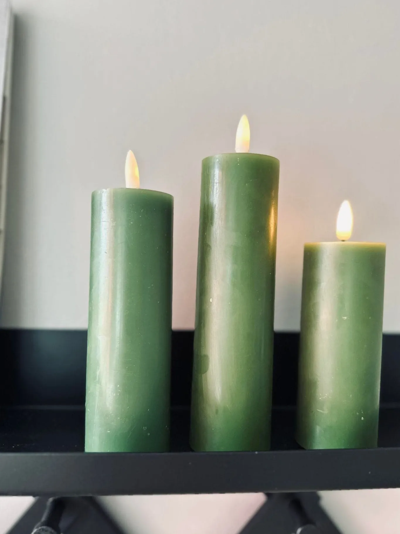VIAMAJA Lys Og Led|Led Bloklys<LED Bloklys / Oliven 3 stk. Lys – Inkl. fjernbetjening