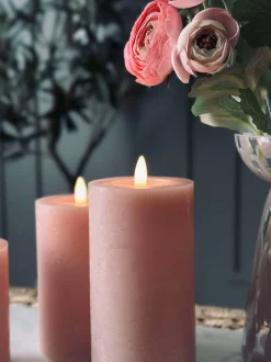 VIAMAJA Lys Og Led|Led Bloklys<LED Bloklys / Rosa – 3 stk bloklys