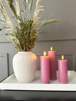 VIAMAJA Lys Og Led|Led Bloklys<LED Bloklys / VIOLET 3 stk – Inkl. fjernbetjening