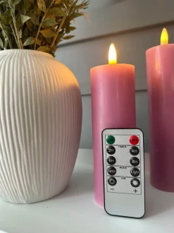 VIAMAJA Lys Og Led|Led Bloklys<LED Bloklys / VIOLET 3 stk – Inkl. fjernbetjening