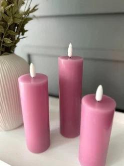 VIAMAJA Lys Og Led|Led Bloklys<LED Bloklys / VIOLET 3 stk – Inkl. fjernbetjening