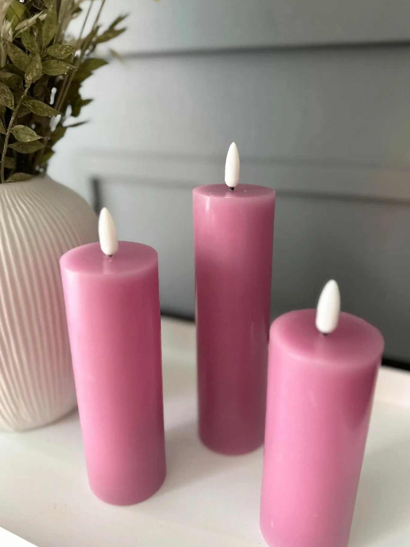 VIAMAJA Lys Og Led|Led Bloklys<LED Bloklys / VIOLET 3 stk – Inkl. fjernbetjening