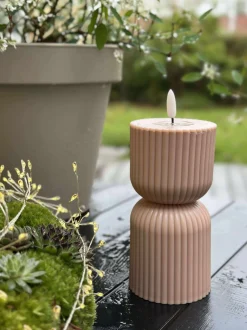 VIAMAJA Lys Og Led|Udendørs Led<LED Bloklys Beige timeglas - Udendørs