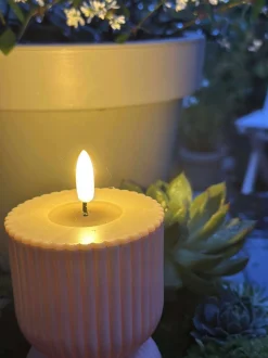 VIAMAJA Lys Og Led|Udendørs Led<LED Bloklys Beige timeglas - Udendørs