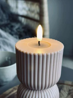 VIAMAJA Lys Og Led|Udendørs Led<LED Bloklys Beige timeglas - Udendørs