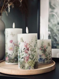 VIAMAJA Lys Og Led|Led Bloklys<LED bloklys FLORA – Sæt med 3 stk og fjernbetjening