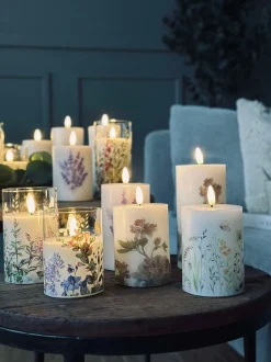 VIAMAJA Lys Og Led|Led Bloklys<LED bloklys FLORA – Sæt med 3 stk og fjernbetjening