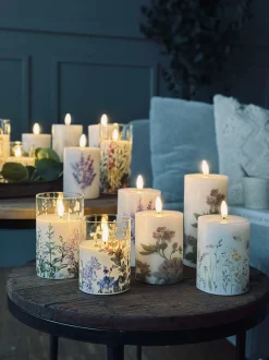 VIAMAJA Lys Og Led|Led Bloklys<LED bloklys FLORA – Sæt med 3 stk og fjernbetjening