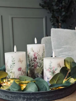 VIAMAJA Lys Og Led|Led Bloklys<LED bloklys FLORA – Sæt med 3 stk og fjernbetjening