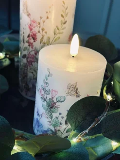 VIAMAJA Lys Og Led|Led Bloklys<LED bloklys FLORA – Sæt med 3 stk og fjernbetjening