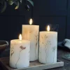 VIAMAJA Lys Og Led|Led Bloklys<LED bloklys FLOWER – Sæt m. 3 stk og fjernbetjening