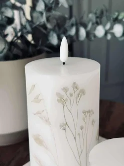 VIAMAJA Lys Og Led|Led Bloklys<LED bloklys FLOWER – Sæt m. 3 stk og fjernbetjening