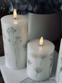 VIAMAJA Lys Og Led|Led Bloklys<LED bloklys FLOWER – Sæt m. 3 stk og fjernbetjening