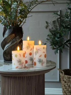 VIAMAJA Lys Og Led|Led Bloklys<LED bloklys FRUIT – Sæt m. 3 stk og fjernbetjening