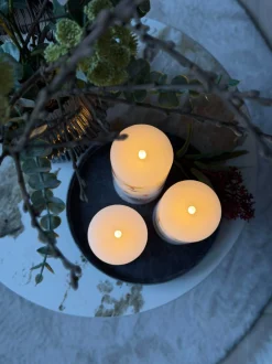 VIAMAJA Lys Og Led|Led Bloklys<LED bloklys FRUIT – Sæt m. 3 stk og fjernbetjening