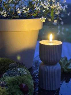 VIAMAJA Lys Og Led|Udendørs Led<LED Bloklys Grå timeglas - Udendørs