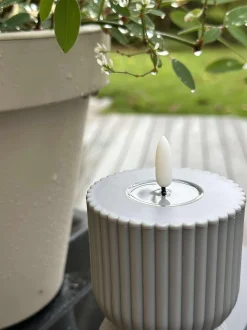 VIAMAJA Lys Og Led|Udendørs Led<LED Bloklys Grå timeglas - Udendørs
